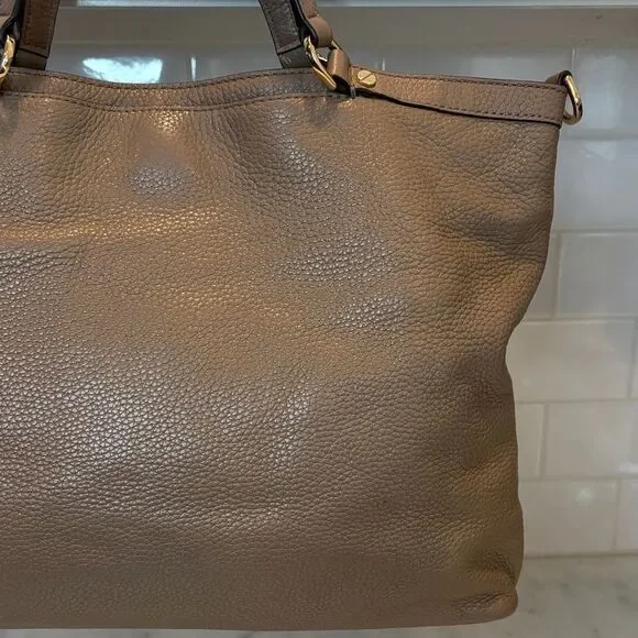 Michael Kors Bag Purse Handbag Leather Channing Large Pebbled Satchel Tote Bag - Picture 7 of 16